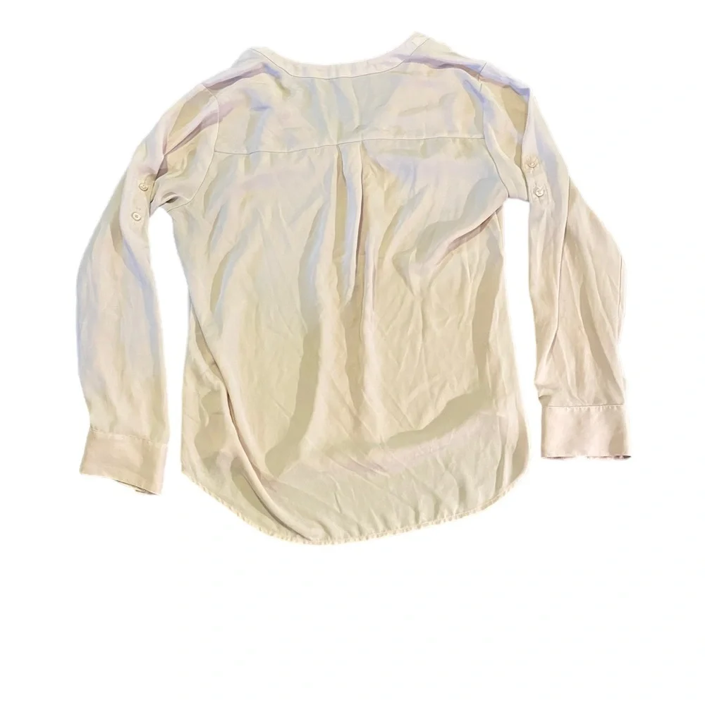 Express Light Pink Half Zip Long Sleeve Blouse | Women's M - Picture 3 of 5